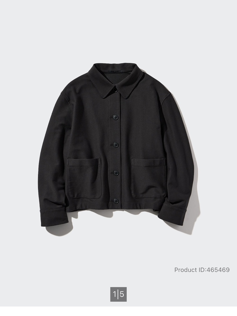 Uniqlo Black Lightweight Button-Up Shirt Jacket
